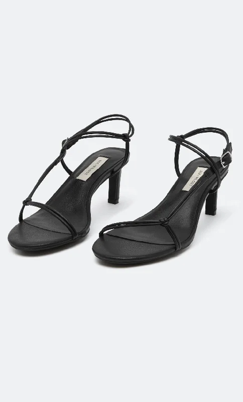 Formal dresses for evening galas and events-CARMEN HEEL - BLACK