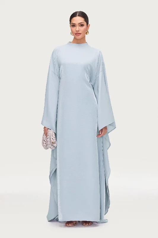 Formal dresses with draped sleeves for romantic look-Alia Butterfly Inner Tie Abaya Dress - Samaa
