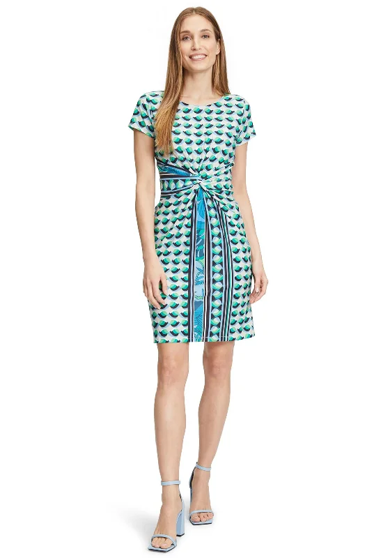All-over print dress styling tips-Betty Barclay Printed Knot Waist Dress, Multi
