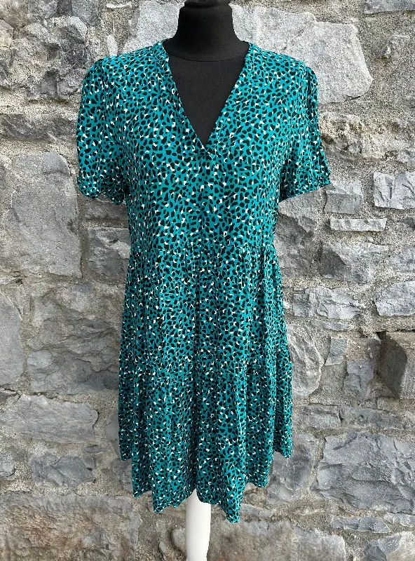 All-over print dresses for autumn-Green leopard print dress uk 10-12