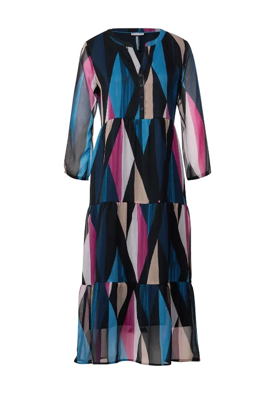 All-over print dresses for cocktail parties-Street One Diamond Print Smock Dress, Multi All-over print dresses for cocktail parties-Street One Diamond Print Smock Dress, Multi