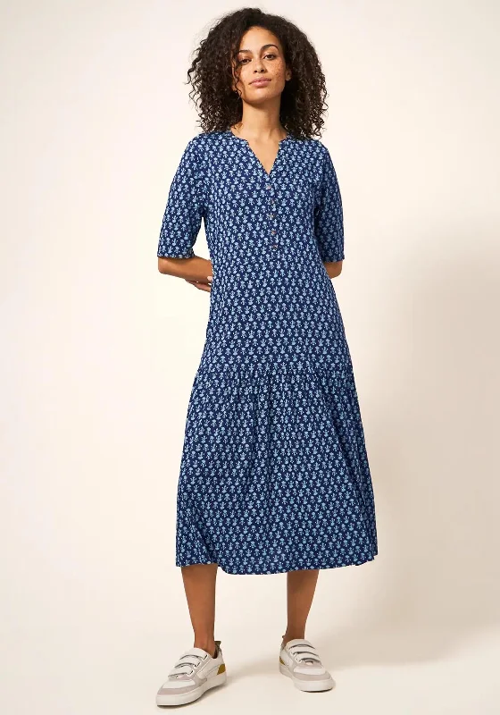 All-over print dresses for spring-White Stuff Sabina Print Jersey Dress, Navy & Blue All-over print dresses for spring-White Stuff Sabina Print Jersey Dress, Navy & Blue