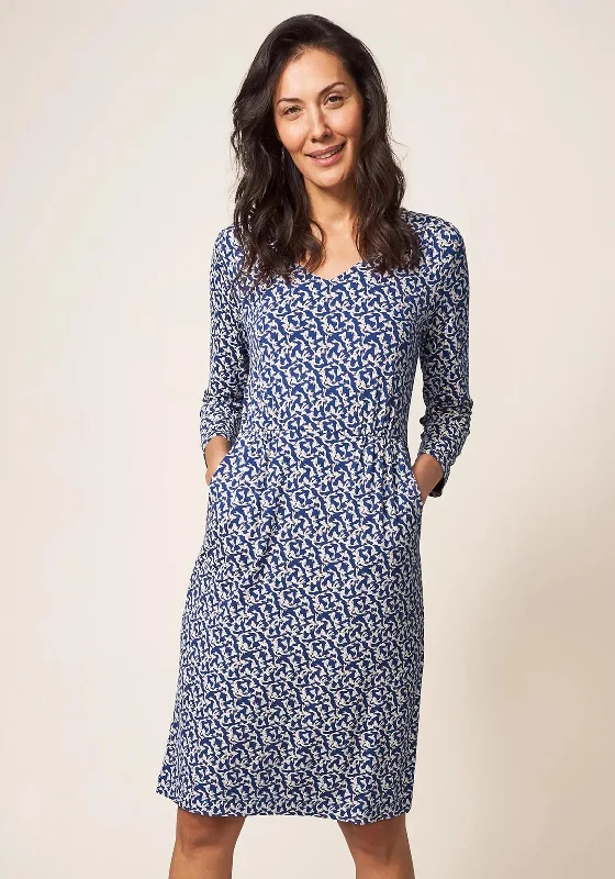 All-over print dresses for winter parties-White Stuff Tallie Print Jersey Dress, Navy Multi All-over print dresses for winter parties-White Stuff Tallie Print Jersey Dress, Navy Multi