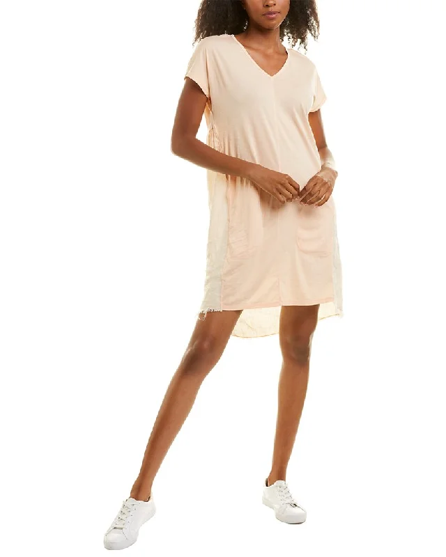 Feminine V Neck Dress with flowy skirt-XCVI Glennon V-Neck Linen Panel Dress